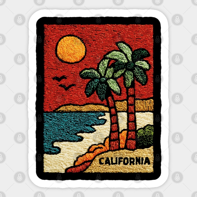 SoCal Palm Trees Embroidered Patch | Vintage California Summer Beach Souvenir Sticker by TuncGK